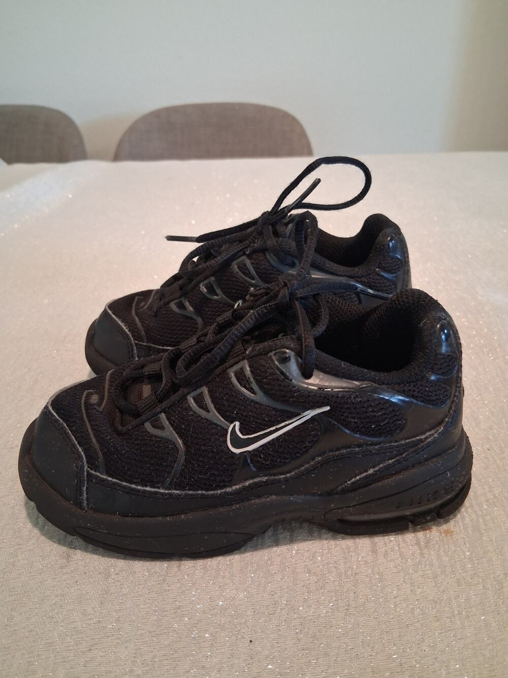 Nike Air Max Plus TN Black Pure Platinum Toddler Size 9C 314730-053 NO INSOLES